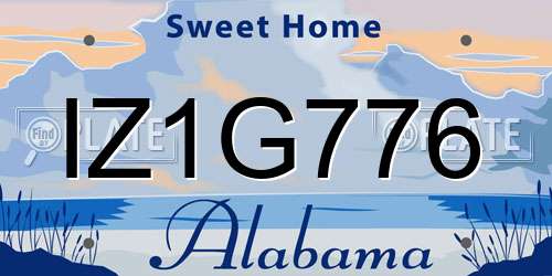 IZ1G776 Alabama License Plate