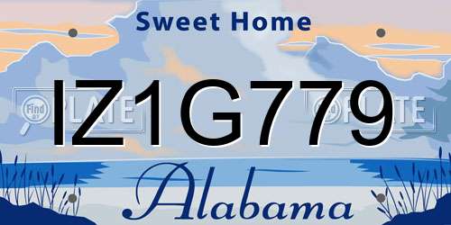 IZ1G779 Alabama License Plate