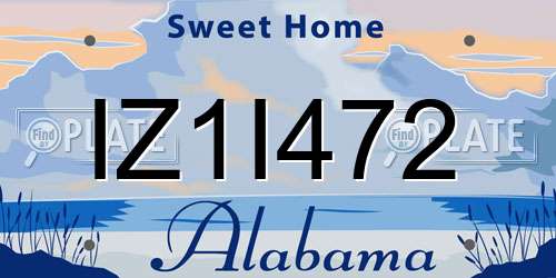 IZ1I472 Alabama License Plate