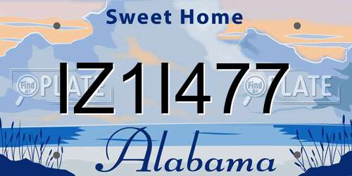 IZ1I477 Alabama License Plate
