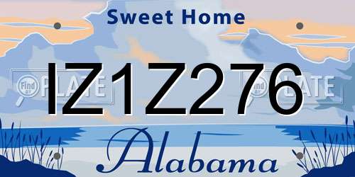 IZ1Z276 Alabama License Plate