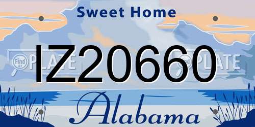 IZ20660 Alabama License Plate
