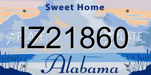 IZ21860 Alabama License Plate