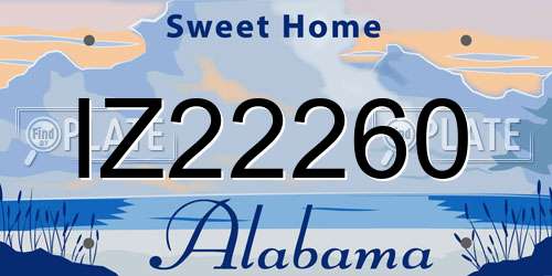 IZ22260 Alabama License Plate