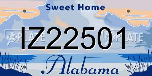 IZ22501 Alabama License Plate