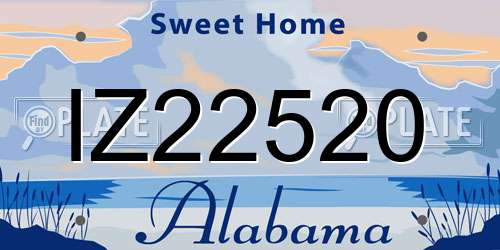 IZ22520 Alabama License Plate