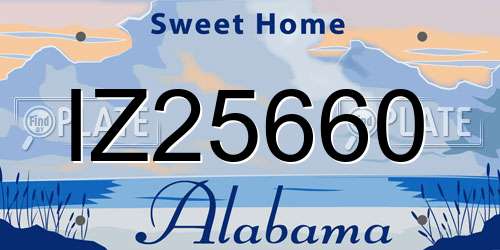IZ25660 Alabama License Plate