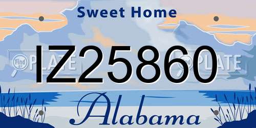IZ25860 Alabama License Plate