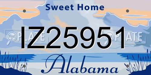 IZ25951 Alabama License Plate