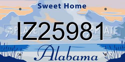 IZ25981 Alabama License Plate