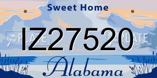 IZ27520 Alabama License Plate