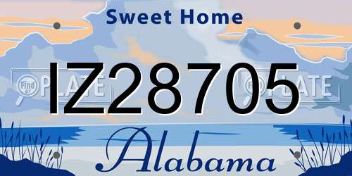 IZ28705 Alabama License Plate
