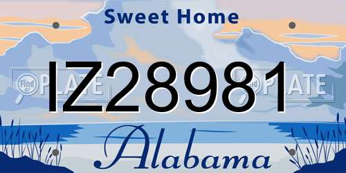 IZ28981 Alabama License Plate