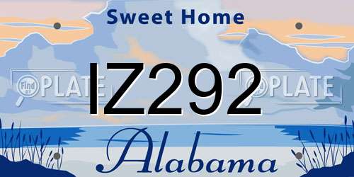 IZ292 Alabama License Plate