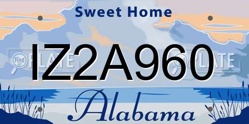 IZ2A960 Alabama License Plate