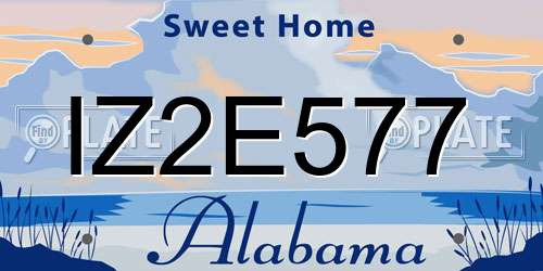 IZ2E577 Alabama License Plate