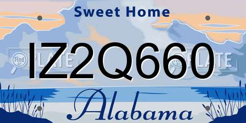 IZ2Q660 Alabama License Plate