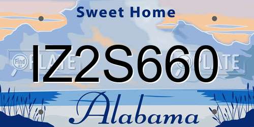 IZ2S660 Alabama License Plate