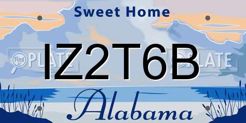 IZ2T6B Alabama License Plate