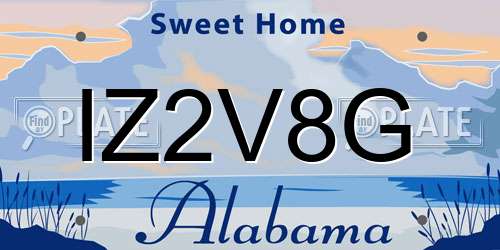 IZ2V8G Alabama License Plate