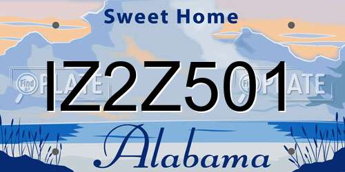 IZ2Z501 Alabama License Plate