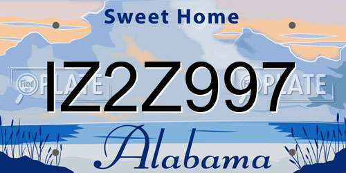 IZ2Z997 Alabama License Plate