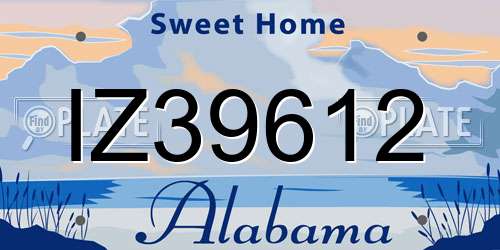 IZ39612 Alabama License Plate