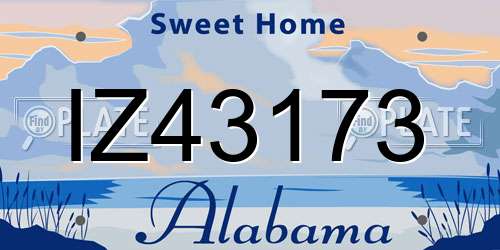 IZ43173 Alabama License Plate