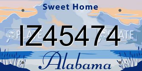 IZ45474 Alabama License Plate