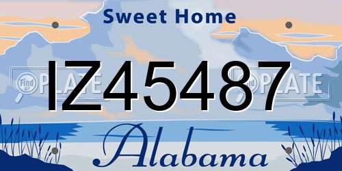 IZ45487 Alabama License Plate
