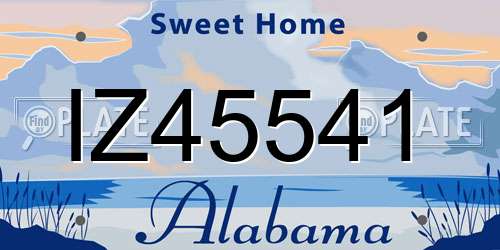 IZ45541 Alabama License Plate