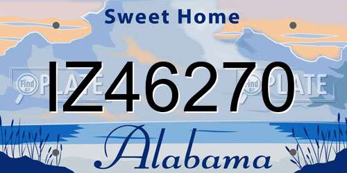 IZ46270 Alabama License Plate