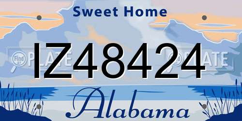 IZ48424 Alabama License Plate