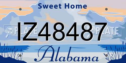 IZ48487 Alabama License Plate