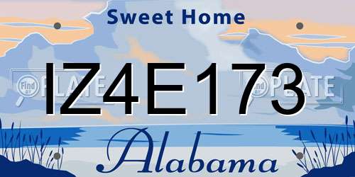 IZ4E173 Alabama License Plate