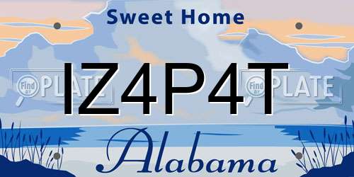 IZ4P4T Alabama License Plate