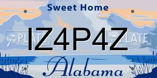 IZ4P4Z Alabama License Plate