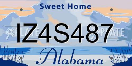 IZ4S487 Alabama License Plate