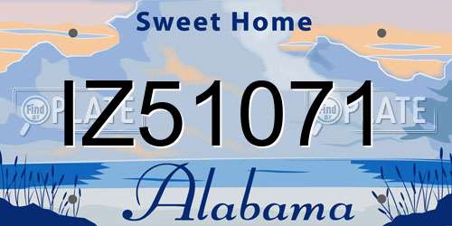 IZ51071 Alabama License Plate