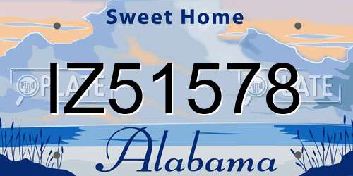 IZ51578 Alabama License Plate