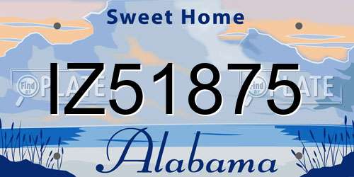 IZ51875 Alabama License Plate