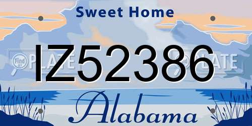 IZ52386 Alabama License Plate