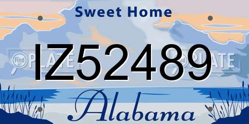 IZ52489 Alabama License Plate