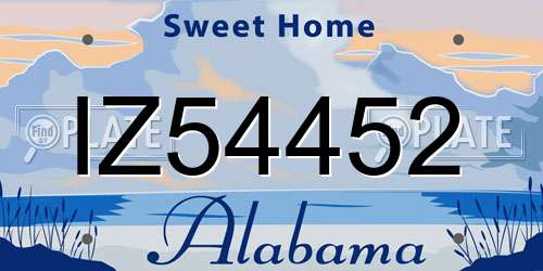IZ54452 Alabama License Plate