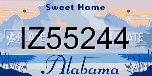 IZ55244 Alabama License Plate