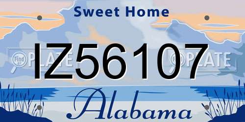 IZ56107 Alabama License Plate