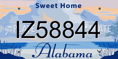 IZ58844 Alabama License Plate