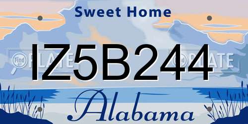 IZ5B244 Alabama License Plate