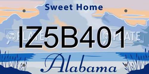 IZ5B401 Alabama License Plate
