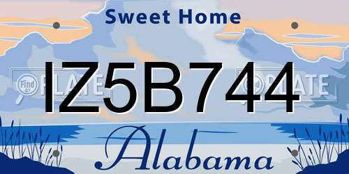 IZ5B744 Alabama License Plate